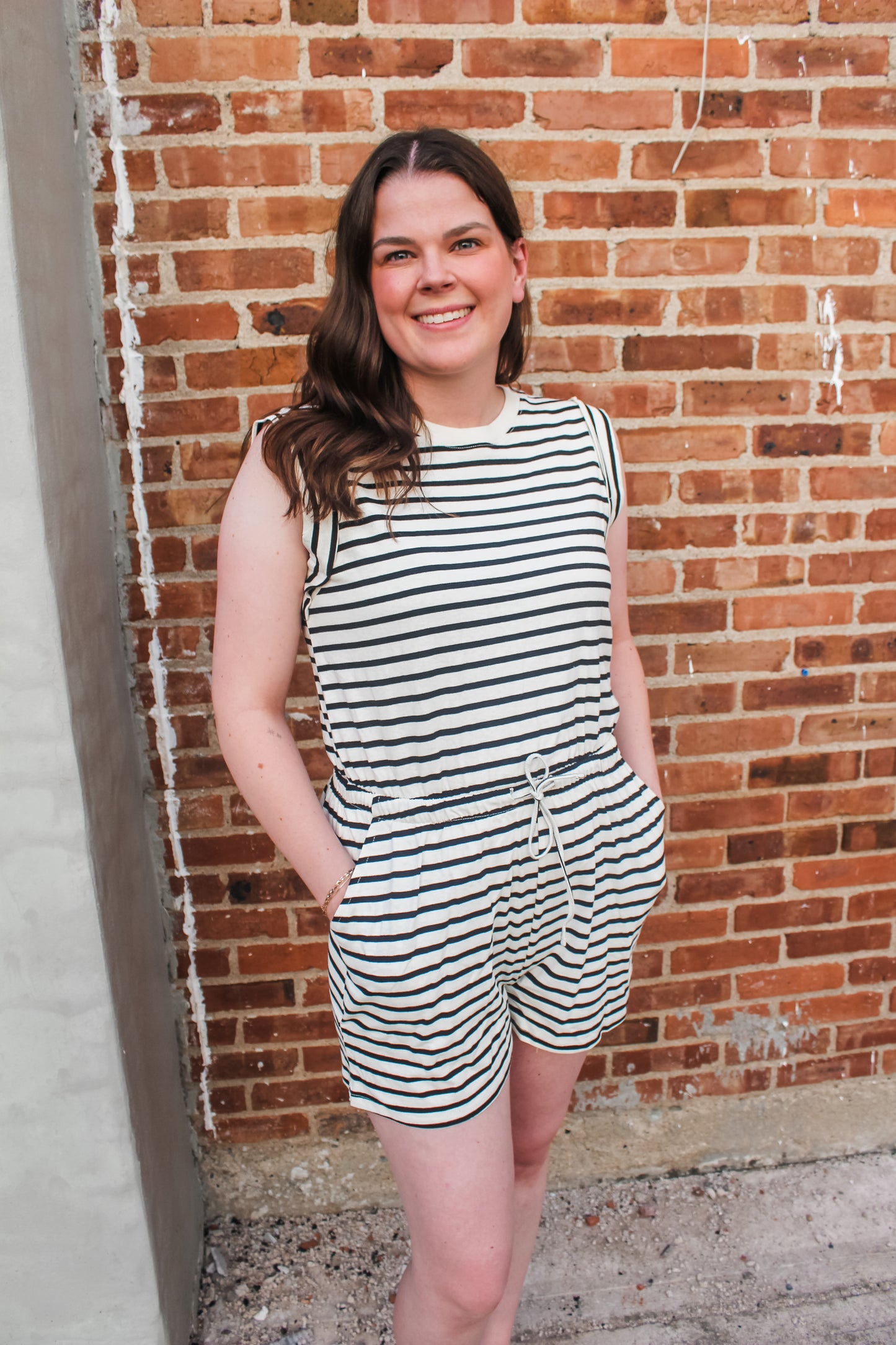 Keep It Casual Romper (Black & White)