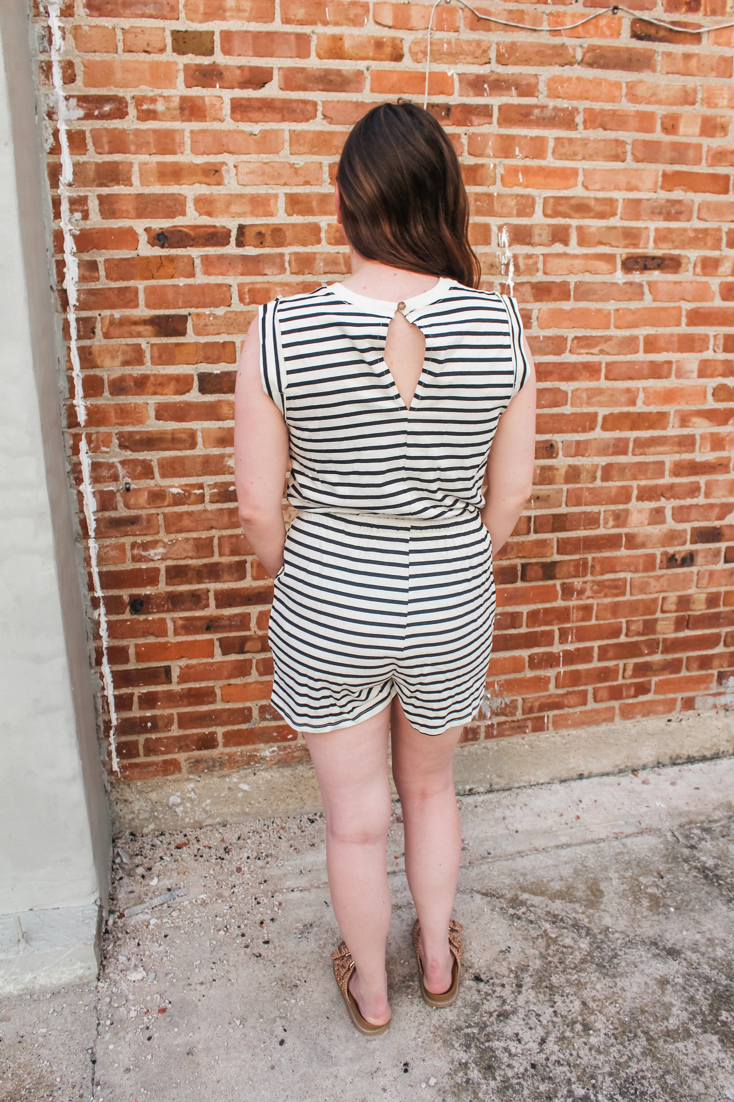 Keep It Casual Romper (Black & White)