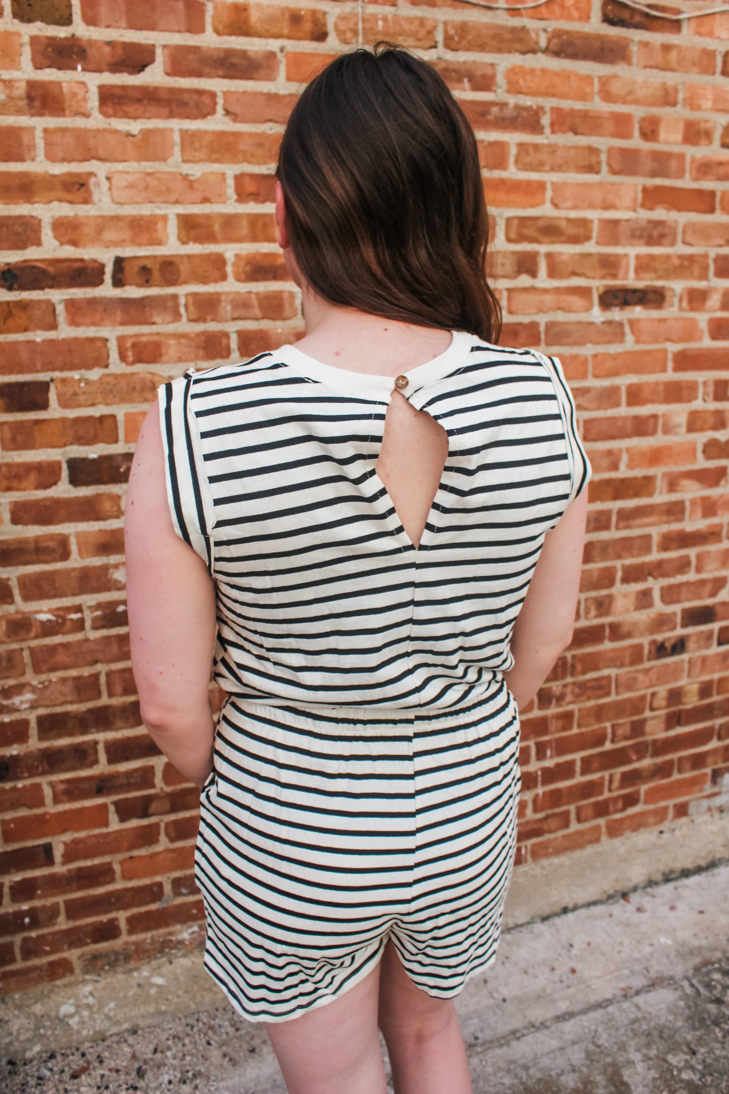 Keep It Casual Romper (Black & White)