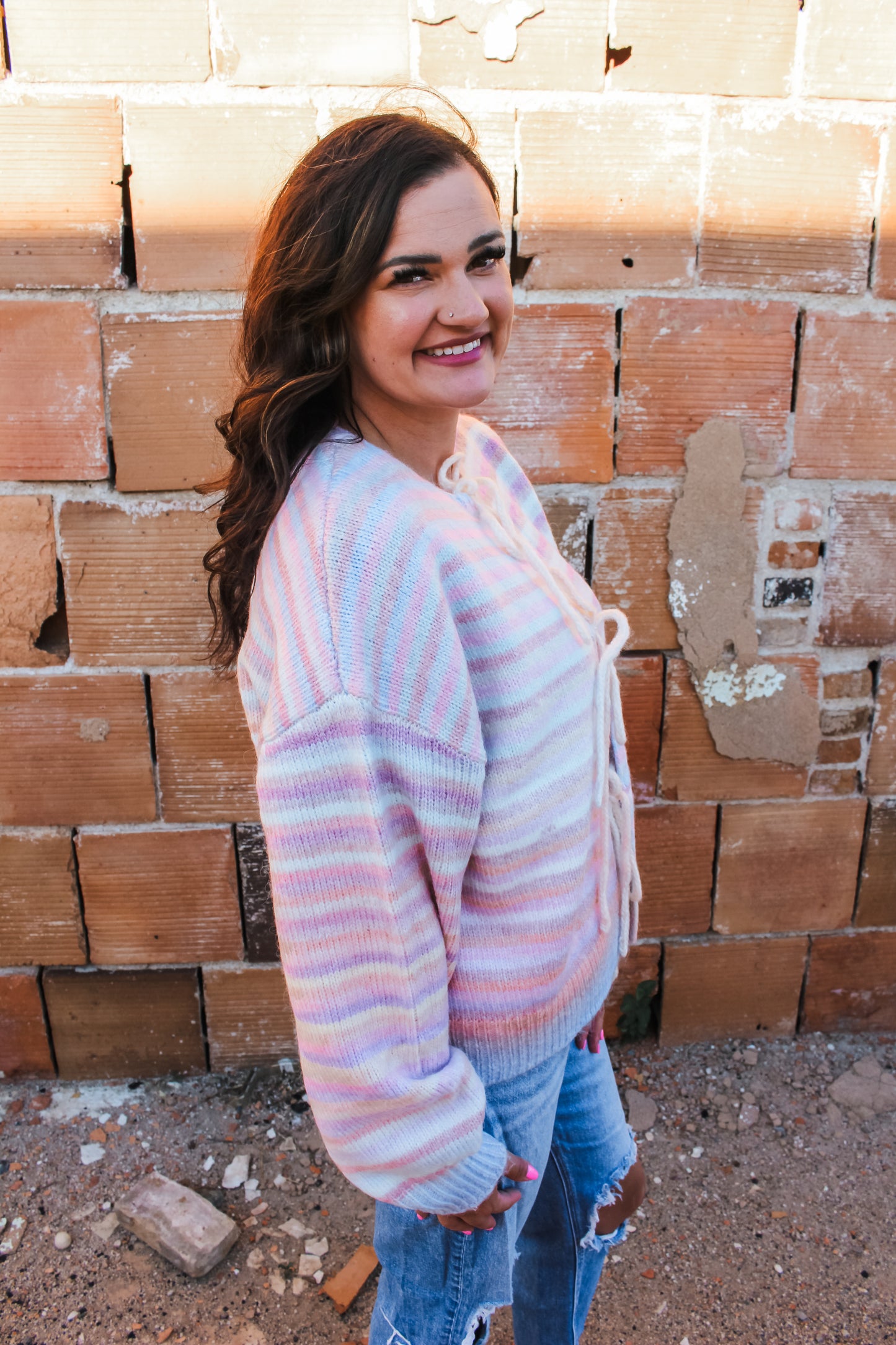 All The Pastels Tie Cardigan