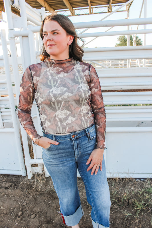 Wild Sage Mesh Top