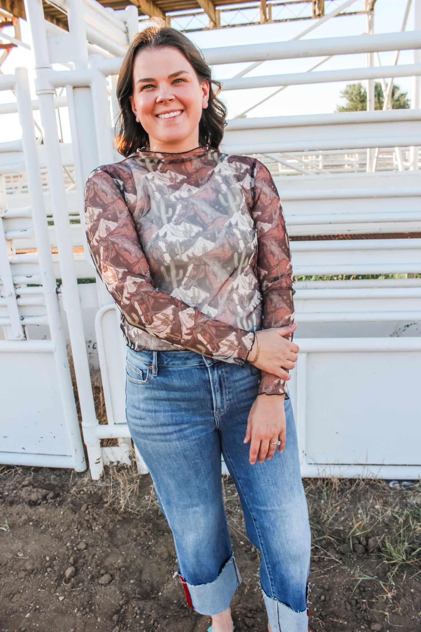 Wild Sage Mesh Top
