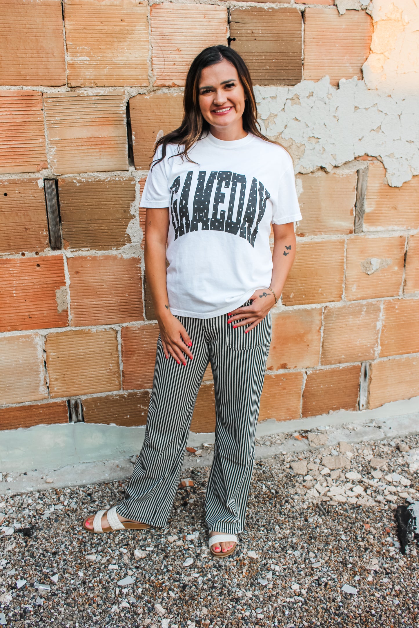 [Mica] Striped Denim
