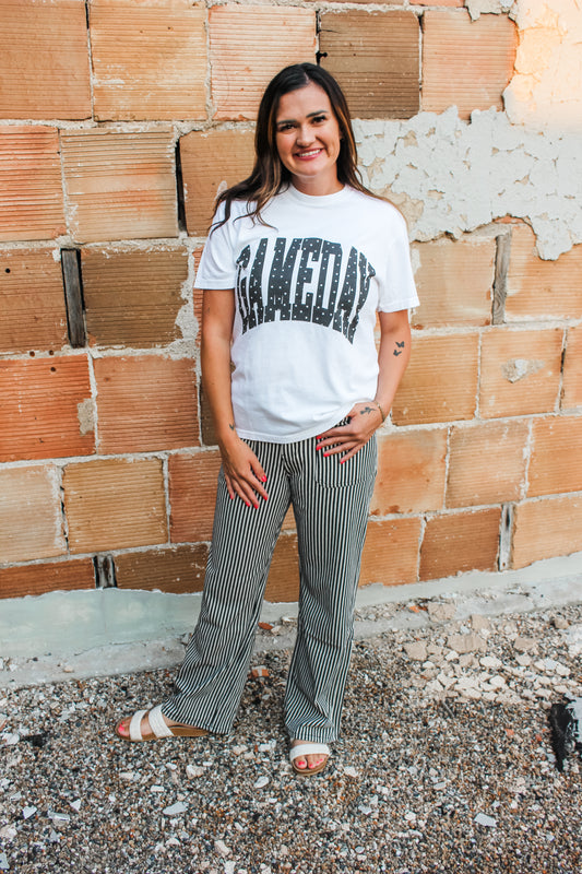 [Mica] Striped Denim