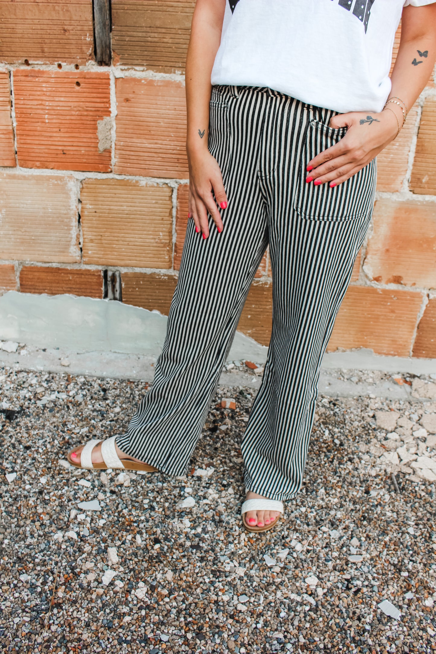 [Mica] Striped Denim