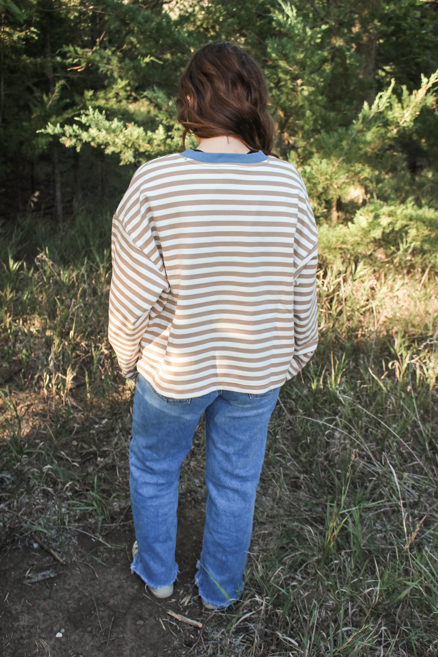 Apple Orchard Top (Beige + Blue)
