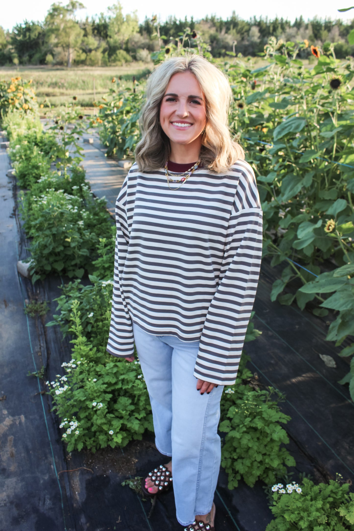 Apple Orchard Top (Charcoal + Purple)