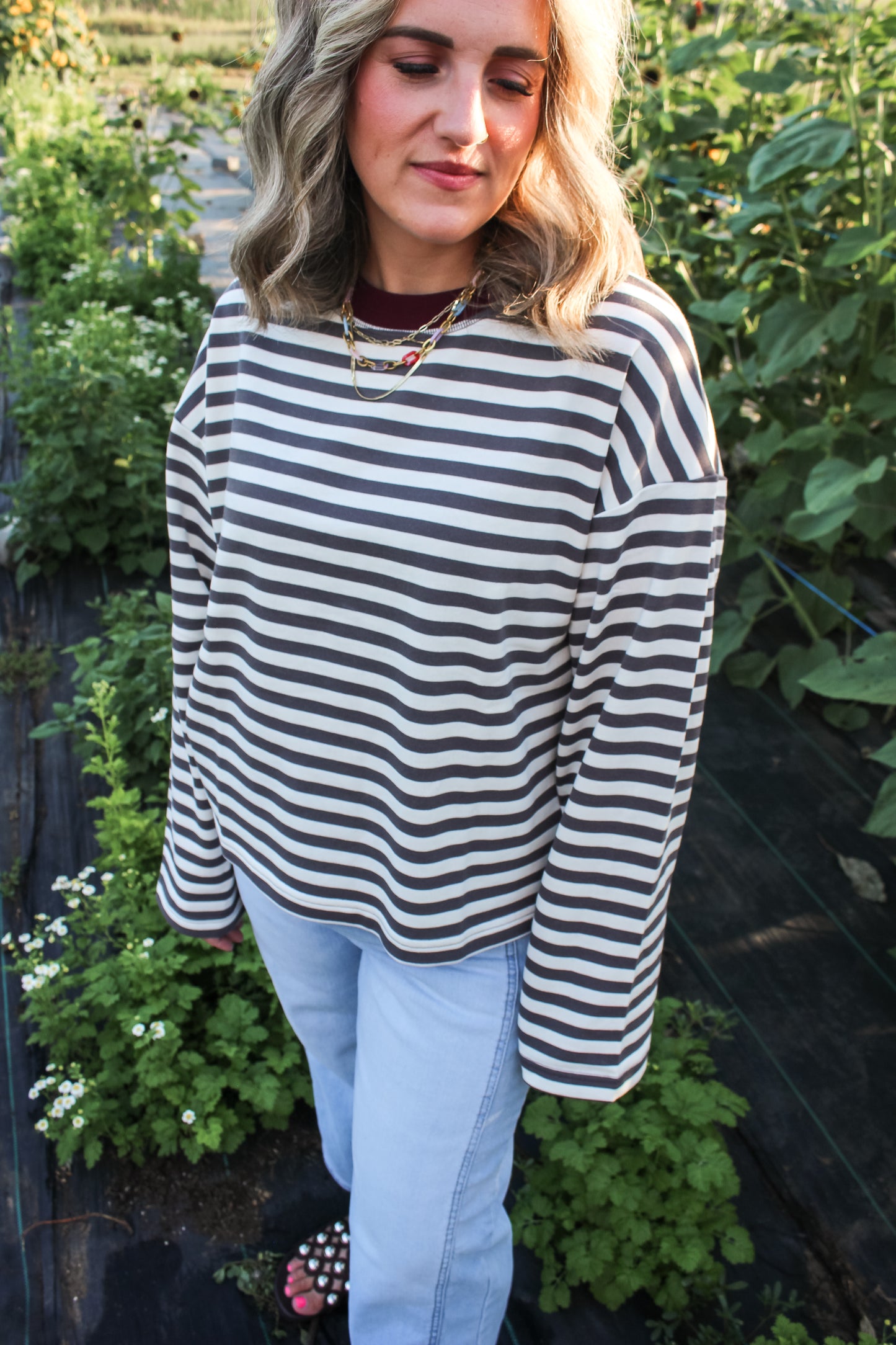 Apple Orchard Top (Charcoal + Purple)