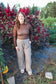 Fall Favorite Mesh Top (Brown)