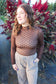 Fall Favorite Mesh Top (Brown)