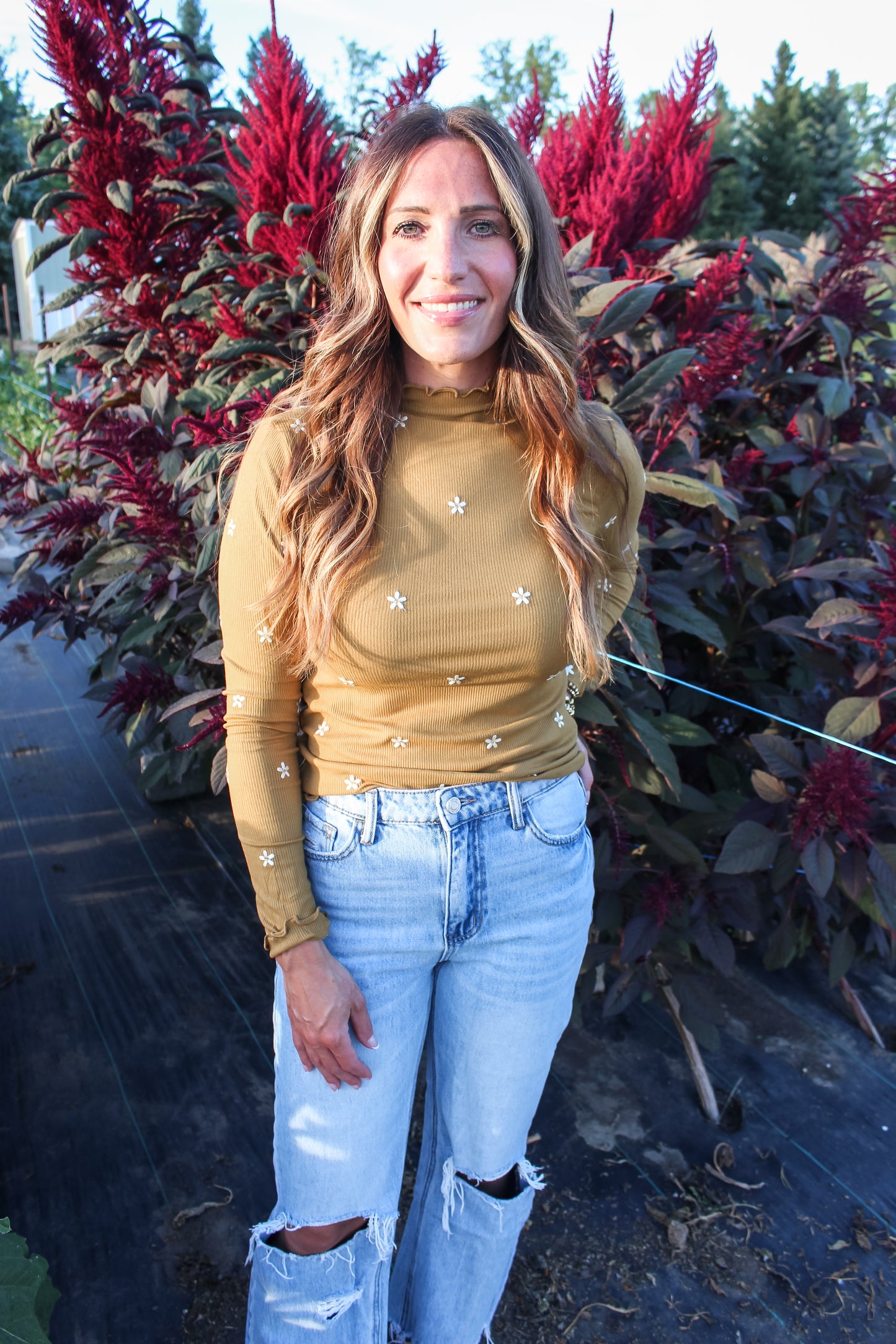 Floral Fields Top (Mustard)