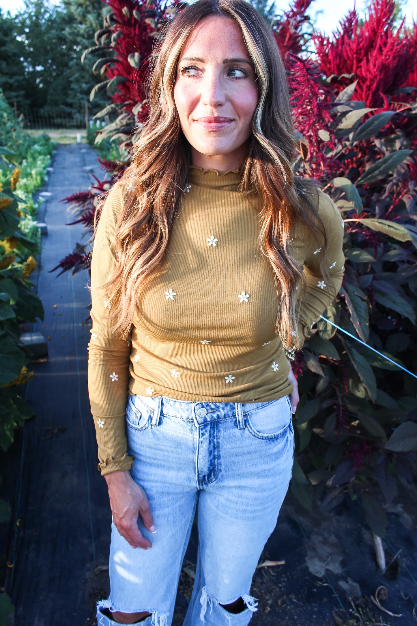 Floral Fields Top (Mustard)