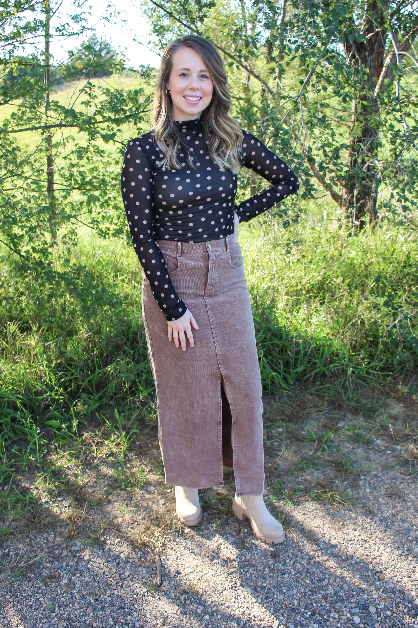 Polka Dot Cutie Mesh Top