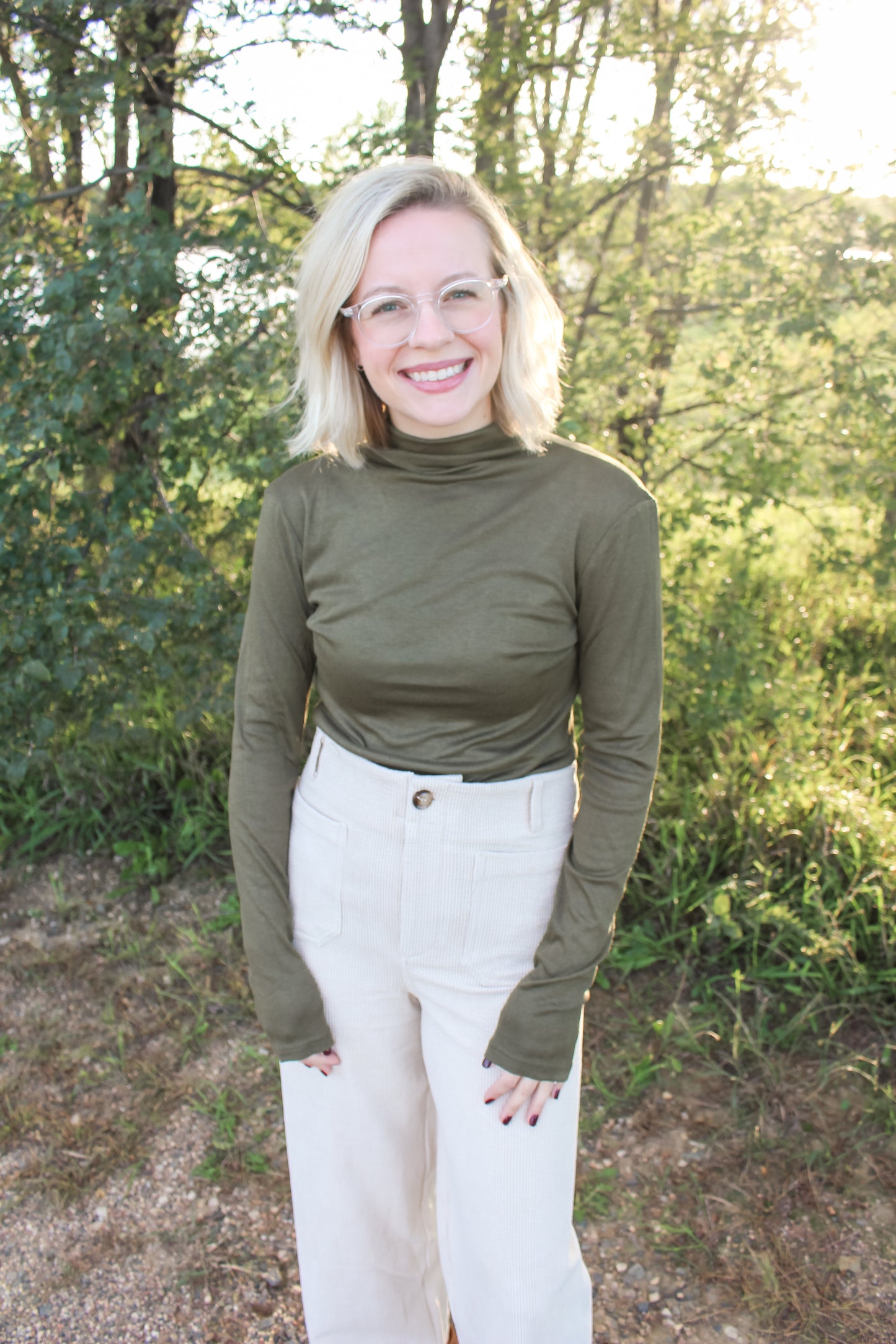 Olive Cutie Mesh Top