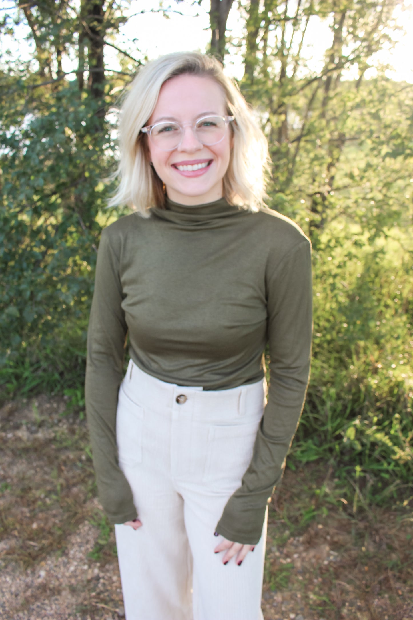 Olive Cutie Mesh Top